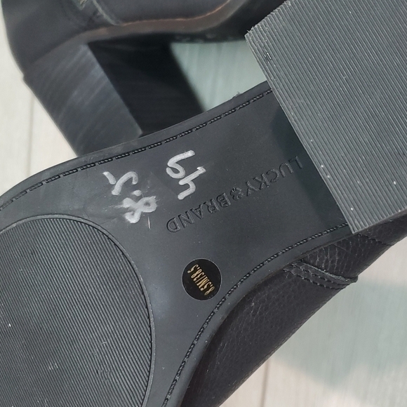 NEW Lucky Brand Kamren Ankle Leather Heels Open Toe shoes boots sandals - Picture 13 of 16